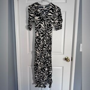 H&M Zebra Print Print Midi Dress